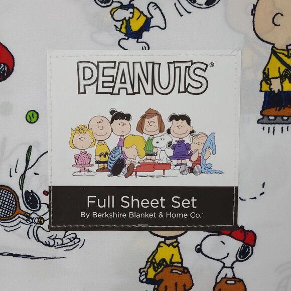 Peanuts Snoopy Full Double Sheets Set Sports Boys Soccer Hockey Tennis Softball - Picture 3 of 7